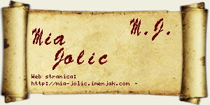 Mia Jolić vizit kartica